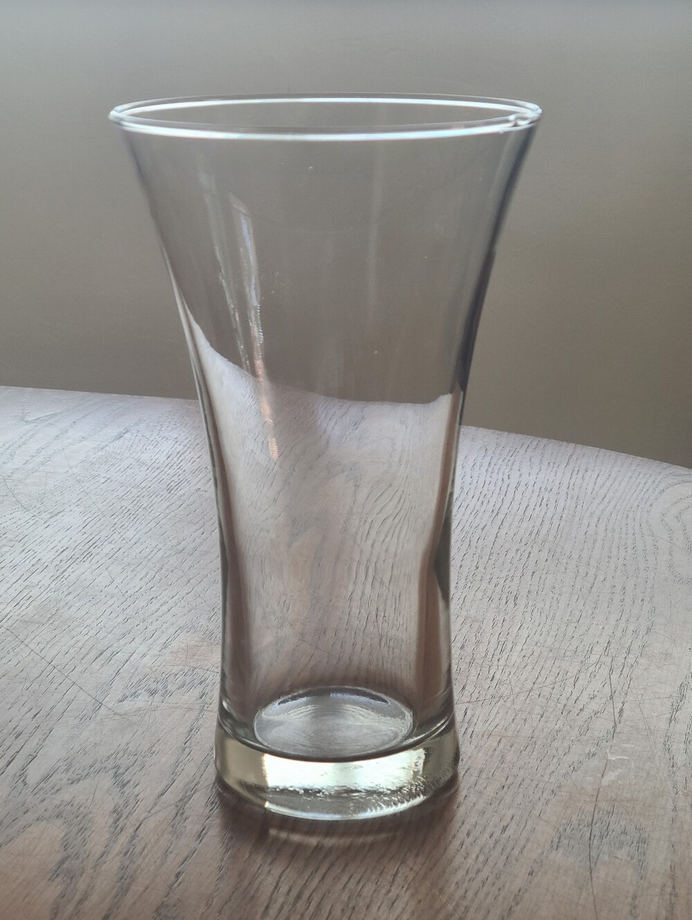 Clear Glass Flared Vase